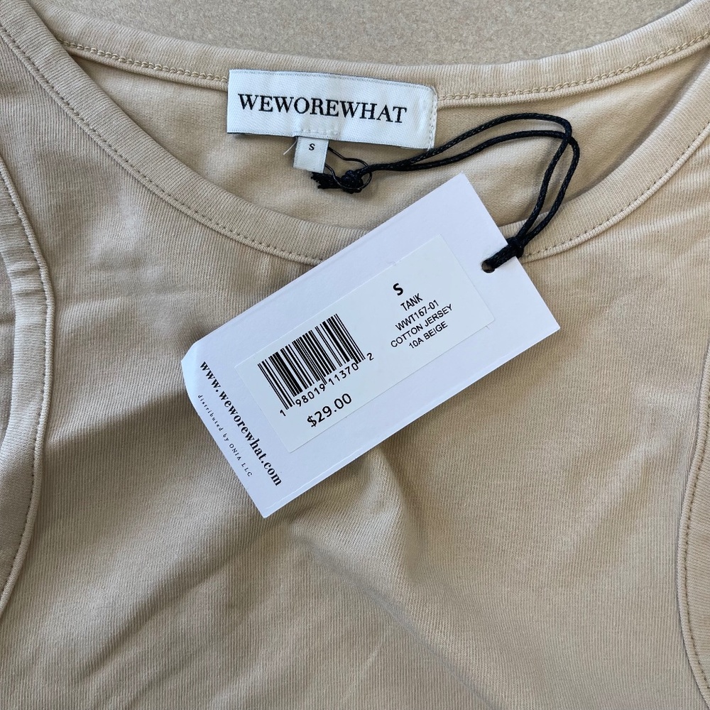 WeWoreWhat Beige Ribbed Crewneck Tank - Small - NWT - Picture 4 of 5